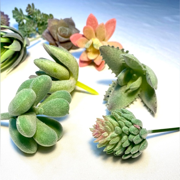 Artificial 20 Succulents Plants Fake Unpotted Decoration Realistic Faux - Picture 15 of 17